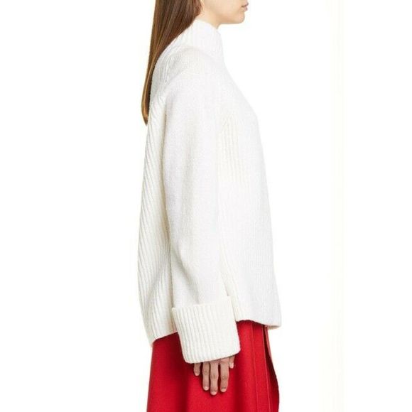 Vince Sweater Mix Stitch Funnel Neck Long Slv Wool - Picture 3 of 12